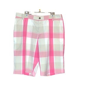 Adidas Men's Pink Plaid Golf Shorts Size 36